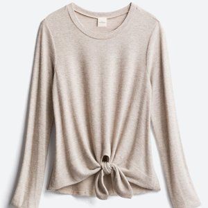 Kailiegh Gretl Brushed Knot Front Knit Top
